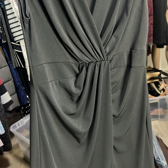 LIZ CLAIBORNE Black Dress Sleeveless Wrap Blouse V-Neck Formal Dress size Small - Picture 5 of 7